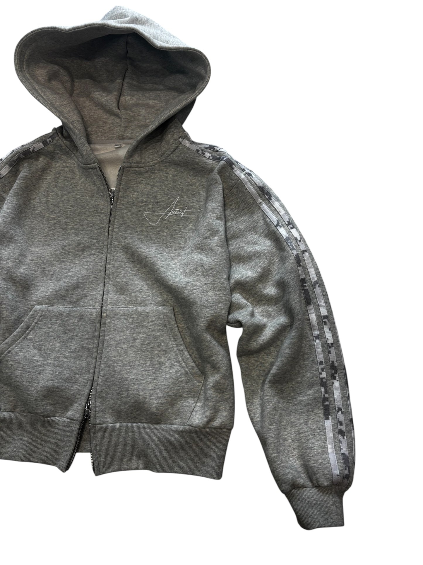 camo stripe zip-up